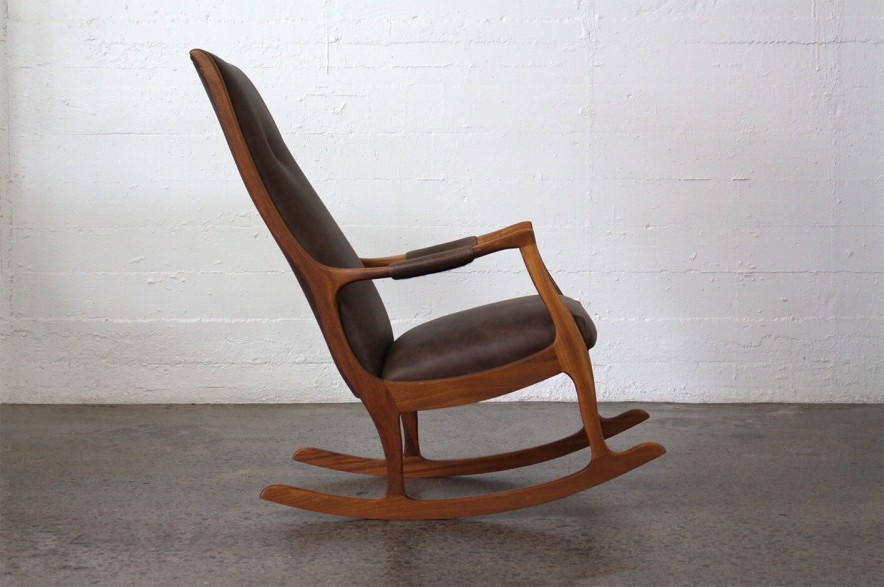 Danish leather rocker